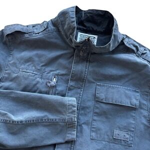 Converse One Star Military Utility Jacket Mens XXL Gray Button Zip Logo Snaps